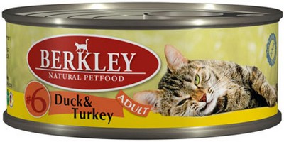 Berkley №6 Adult Duck & Turkey / Консервы Беркли для кошек Утка и Индейка (цена за упаковку), Berkley №6 Adult Duck & Turkey
Berkley №6 Adult Duck & Turkey / Консервы Беркли для кошек Утка и Индейка (цена за упаковку), Berkley №6 Adult Duck & Turkey