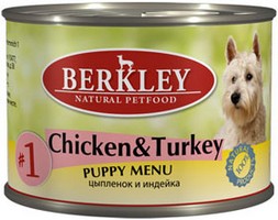 Berkley №1 Puppy Chicken & Turkey / Консервы Беркли для Щенков Цыпленок и Индейка (цена за упаковку), Berkley №1 Puppy Chicken & Turkey
Berkley №1 Puppy Chicken & Turkey / Консервы Беркли для Щенков Цыпленок и Индейка (цена за упаковку), Berkley №1 Puppy Chicken & Turkey