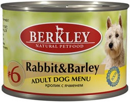 Berkley №6 Adult Rabbit & Barley / Консервы Беркли для собак Кролик с ячменем (цена за упаковку), Berkley №6 Adult Rabbit & Barley
Berkley №6 Adult Rabbit & Barley / Консервы Беркли для собак Кролик с ячменем (цена за упаковку), Berkley №6 Adult Rabbit & Barley