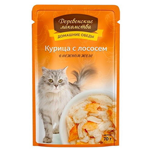 Деревенские лакомства / Паучи для кошек Курица с лососем в нежном желе (цена за упаковку), Деревенские лакомства
Деревенские лакомства / Паучи для кошек Курица с лососем в нежном желе (цена за упаковку), Деревенские лакомства