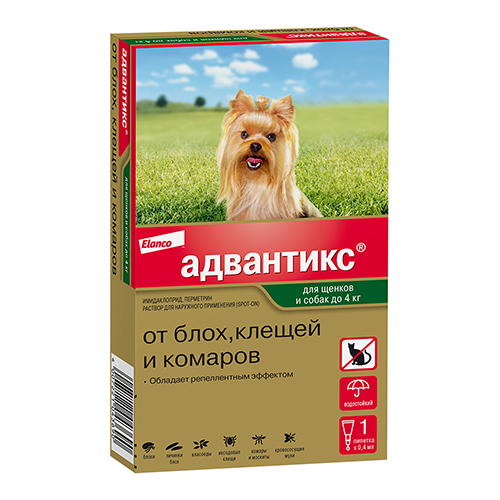Elanco Адвантикс 40C / Капли на холку от Блох, Клещей и Комаров для Щенков и собак весом до 4 кг, Elanco Адвантикс 40C
Elanco Адвантикс 40C / Капли на холку от Блох, Клещей и Комаров для Щенков и собак весом до 4 кг, Elanco Адвантикс 40C