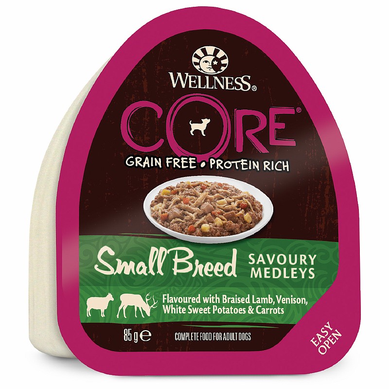 CORE Dog Small Breed Savoury Medleys Lamb Venison / Консервы Кор для собак Мелких пород Баранина Оленина тушеная с белым сладким картофелем и морковью (цена за упаковку)