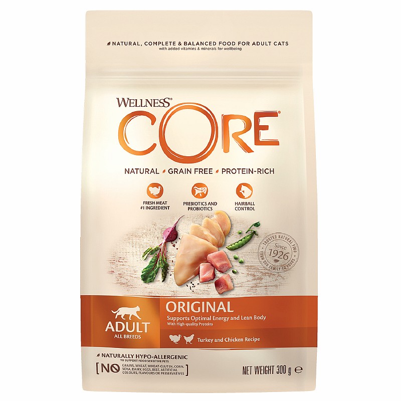 

CORE Adult Cat Original Grain free Turkey Chicken / Сухой Беззерновой корм Кор для взрослых кошек Индейка с Курицей, CORE Adult Cat Original Grain free Turkey Chicken