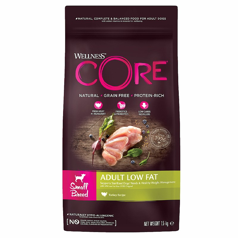 

CORE Adult Small Breed Low Fat Grain free Turkey / Сухой Беззерновой корм Кор для собак Мелких пород Низкокалорийный Индейка, CORE Adult Small Breed Low Fat Grain free Turkey