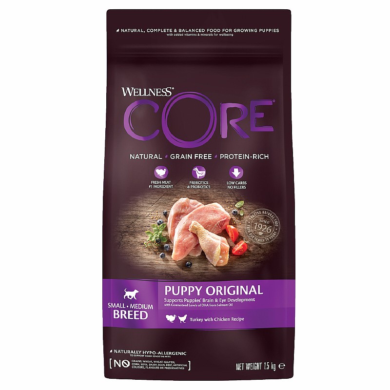 

CORE Puppy Original Small Breed Grain free Turkey Chicken / Сухой Беззерновой корм Кор для Щенков Мелких и Средних пород Индейка с Курицей, CORE Puppy Original Small Breed Grain free Turkey Chicken