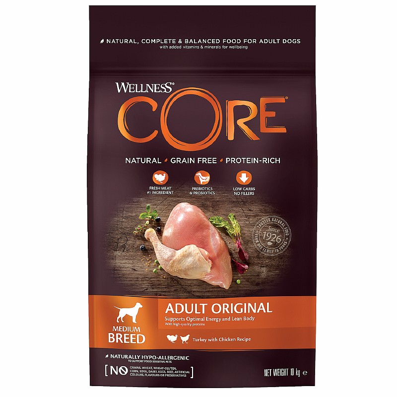 

CORE Adult Medium Breed Original Grain free Turkey Chicken / Сухой Беззерновой корм Кор для собак Средних пород Индейка с Курицей, CORE Adult Medium Breed Original Grain free Turkey Chicken