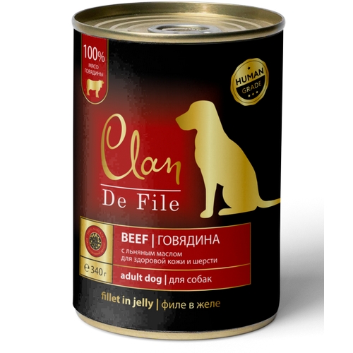Clan De File Консервы Клан для собак Говядина цена за упаковку 2840₽