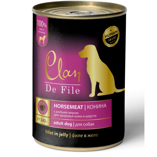 Clan De File Консервы Клан для собак Конина цена за упаковку 5670₽