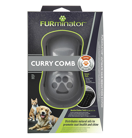 FURminator Curry Comb / Расческа Фурминатор Резиновая зубцы 5 мм 