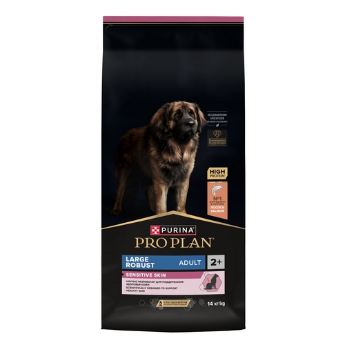 PRO PLAN OPTI DERMA Сухой корм ПРО ПЛАН для взрослых собак крупных пород с мощным телосложением при чувствительной коже с лососем 9670₽