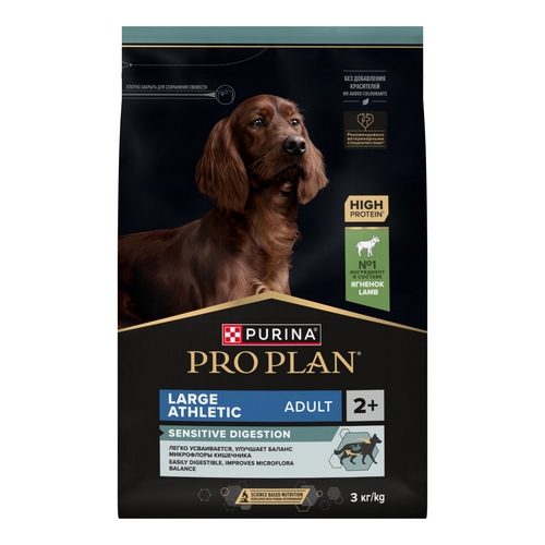 PRO PLAN OPTI DIGEST Сухой корм ПРО ПЛАН для взрослых собак крупных пород с атлетическим телосложением при чувствительном пищеварении с ягненком 2300₽