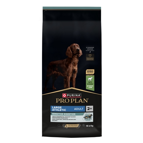 PRO PLAN OPTI DIGEST Сухой корм ПРО ПЛАН для взрослых собак крупных пород с атлетическим телосложением при чувствительном пищеварении с ягненком 9010₽