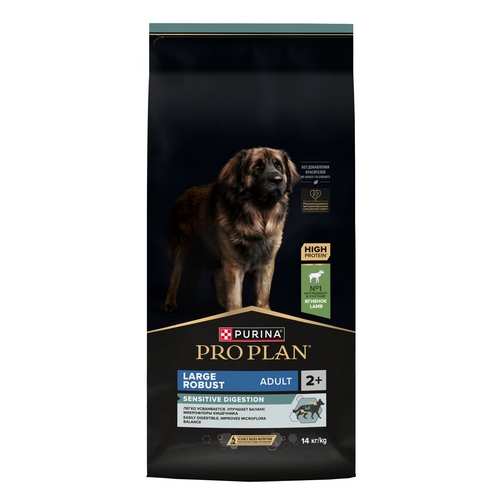 PRO PLAN OPTI DIGEST Сухой корм ПРО ПЛАН для взрослых собак крупных пород с мощным телосложением при чувствительном пищеварении с ягненком 9010₽