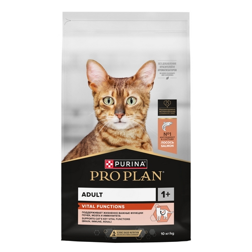 PRO PLAN ORIGINAL Сухой корм ПРО ПЛАН для взрослых кошек для поддержания здоровья органов чувств с лососем 9600₽