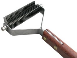 Show Tech / Стриппинг Шоу Тех с деревянной ручкой для очень мягкой шерсти 27 ножей