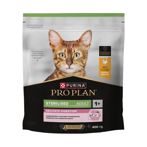 PRO PLAN STERILISED / Сухой корм ПРО ПЛАН для взрослых стерилизованных кошек с чувствительным пищеварением с курицей