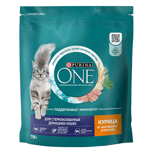 PURINA ONE STERILISED / Сухой корм Пурина УАН для взрослых стерилизованных кошек с курицей