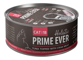 Prime Ever Cat 1B Tuna topped with Crab meat / Влажный корм Прайм Эвер для кошек Тунец с Крабом в желе (цена за упаковку) 