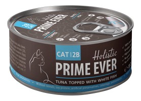 Prime Ever Cat 2B Tuna topped with White fish / Влажный корм Прайм Эвер для кошек Тунец с Белой рыбой в желе (цена за упаковку) 