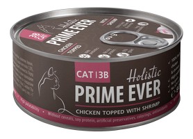 Купить Prime Ever Cat 3B Chicken topped with Shrimp / Влажный корм Консервы Прайм Эвер для кошек Цыпленок с Креветками в желе (цена за упаковку) за 4430.00 ₽