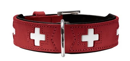 

Hunter Swiss / Ошейник Хантер для собак кожа Красно-черный, Hunter Swiss