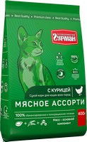 Четвероногий Гурман Мясное ассорти / Сухой корм для кошек с Курицей