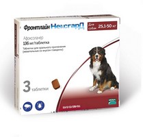 Купить Merial Фронтлайн НексгарД таблетки жевательные для собак 25-50 кг 3*136 мг за 2810.00 ₽