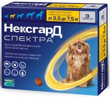

Merial Фронтлайн НексгарД Спектра Таблетки жевательные для собак весом 3,5 - 7,5 кг