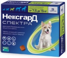 

Merial Фронтлайн НексгарД Спектра Таблетки жевательные для собак весом 7,5 - 15 кг