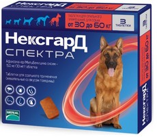 

Merial Фронтлайн НексгарД Спектра Таблетки жевательные для собак весом 30 - 60 кг
