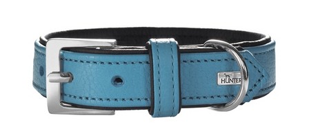 

Hunter Capri / Ошейник Хантер для собак натуральная кожа Бирюзово-Черный, Hunter Capri