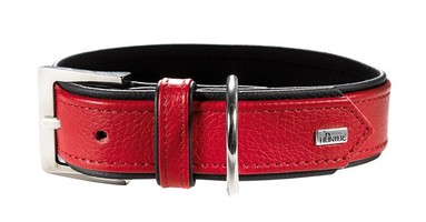 

Hunter Capri / Ошейник Хантер для собак натуральная кожа Красно-Черный, Hunter Capri