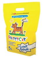 PrettyCat Super White / Наполнитель для кошачьего туалета ПриттиКэт Супер Белый Бентонитовый Комкующийся с ароматом Ванили 