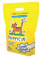 PrettyCat Super White / Наполнитель для кошачьего туалета ПриттиКэт Супер Белый Бентонитовый Комкующийся с ароматом Ванили