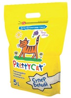 PrettyCat Super White / Наполнитель для кошачьего туалета ПриттиКэт Супер Белый Бентонитовый Комкующийся с ароматом Лаванды 