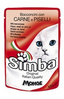Simba Carne e Piselli / Паучи Симба для кошек Мясо с горохом (цена за упаковку)