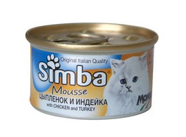 Simba Mousse / Консервы Симба Мусс для кошек Цыпленок и Индейка (цена за упаковку)