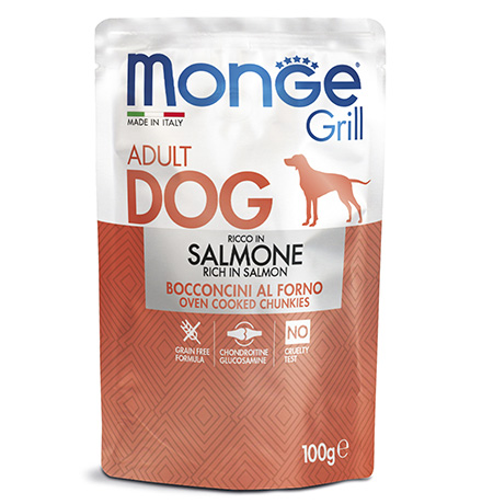 

Monge Dog Grill Salmon / Влажный корм Паучи Монж Гриль для взрослых собак Лосось (цена за упаковку), Monge Dog Grill Salmon