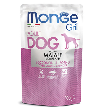 

Monge Dog Grill Pork / Влажный корм Паучи Монж Гриль для взрослых собак Свинина (цена за упаковку), Monge Dog Grill Pork