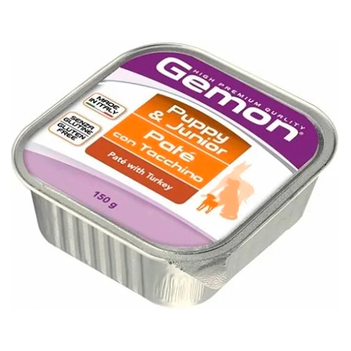

Gemon Puppy & Junior Pate Turkey / Консервы Джимон для Щенков и Юниоров Паштет Индейка (цена за упаковку), Gemon Puppy & Junior Pate Turkey