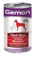 Gemon Adult Maxi Chunks Beef & Rice / Консервы Джимон для собак Крупных пород кусочки Говядины с рисом (цена за упаковку)