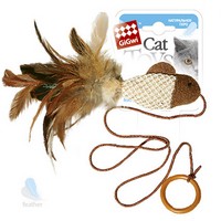 

GiGwi Cat Toys / Игрушка Гигви для кошек Дразнилка на палец Рыбка с перьями на резинке с кольцом, GiGwi Cat Toys