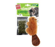 Купить GiGwi Refillable Catnip / Игрушка Гигви для кошек Бобрёнок с кошачей мятой 3 пакетика за 340.00 ₽