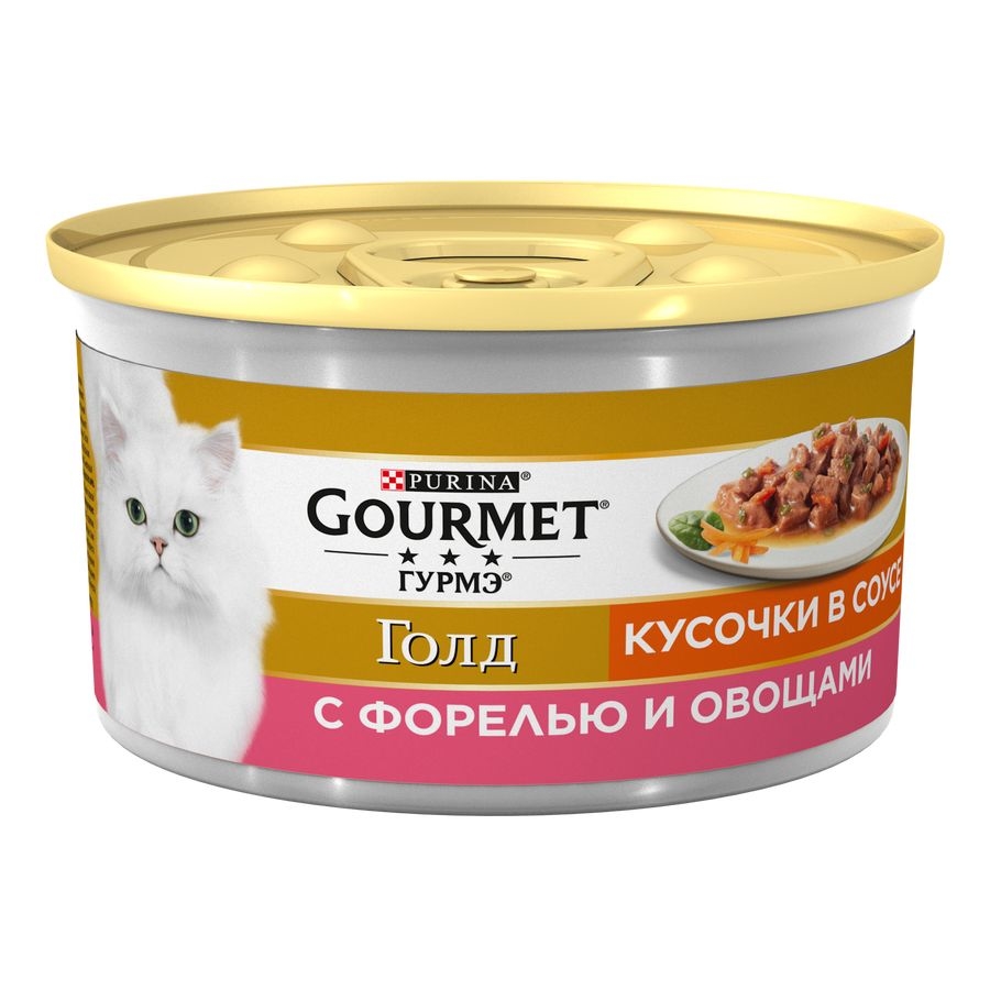 Gourmet Gold / Консервы Пурина Гурмэ Голд Кусочки в соусе для взрослых кошек с форелью (цена за упаковку) 