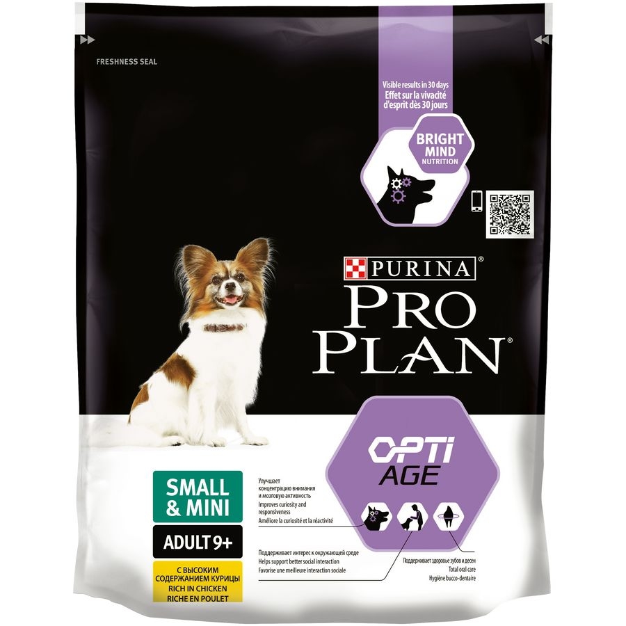 Purina Pro Plan Small & Mini Adult 9+ / Сухой корм Пурина Про План для пожилых собак мелких пород для поддержки мозговой активности с курицей 