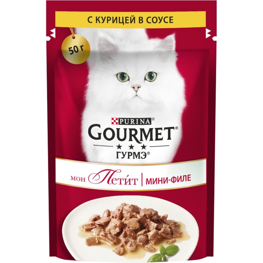 Gourmet Mon Petit / Паучи Пурина Гурмэ Мон Петит для взрослых кошек с курицей (цена за упаковку) 