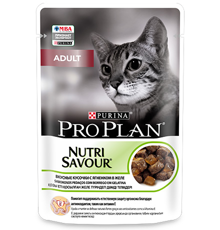 

Purina Pro Plan Cat NutriSavour Adult Lamb / Паучи Пурина Про План для Взрослых кошек старше 1 года Ягнёнок в желе (цена за упаковку), Purina Pro Plan Cat NutriSavour Adult Lamb