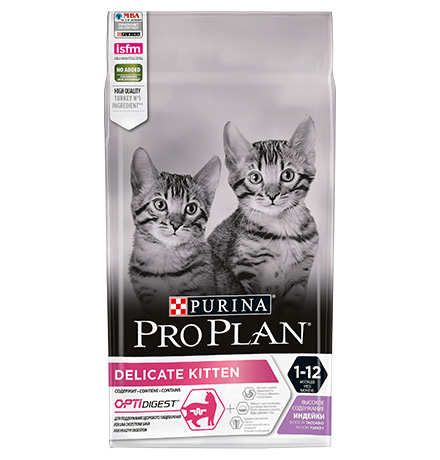 PRO PLAN DELICATE / Сухой корм Пурина Про План для котят при чувствительном пищеварении с индейкой 