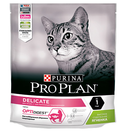 Купить Purina Pro Plan Cat Adult Delicate Lamb / Сухой корм Пурина Про План для взрослых кошек при чувствительном пищеварении с ягненком за 328.00 ₽