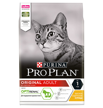 PRO PLAN ORIGINAL / Сухой корм Пурина Про План для взрослых кошек для поддержания здоровья почек с курицей 